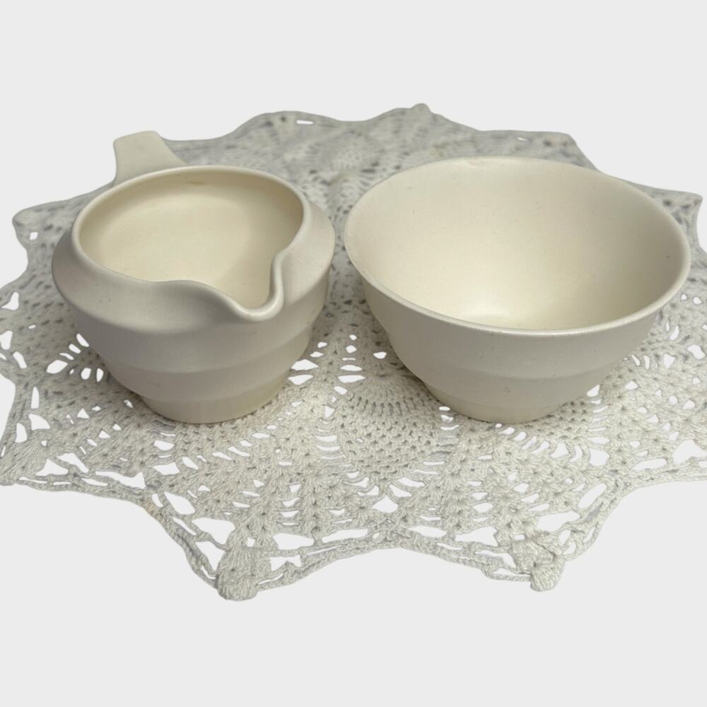 Wedgwood Moonstone & Baralaston of Etruria Creamer and Open Sugar